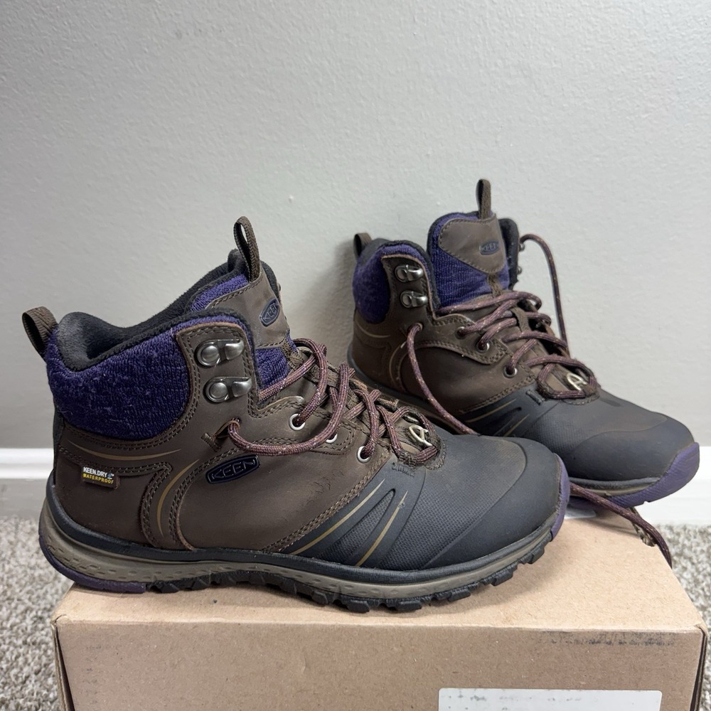 Keen Women's Waterproof Hiking Boots Brown Purple Size 7.5